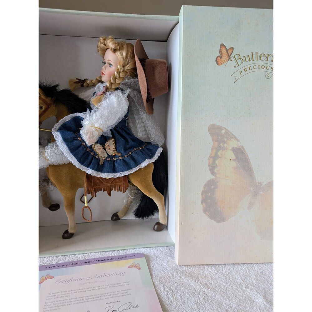 Butterfly Kisses Doll #3 First Ride Cowgirl Pony Bob Carlisle NIB COA